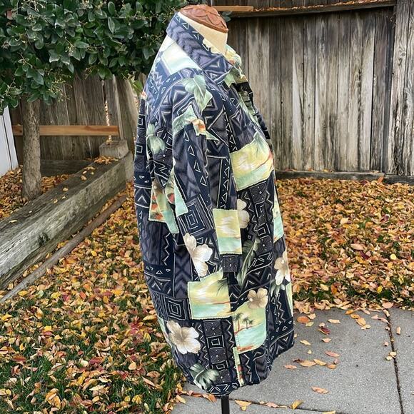 Moda Campia Surfer Tiki Aloha Lounge Wear Hawaiian Button Up Shirt Mens's Small - Picture 3 of 9